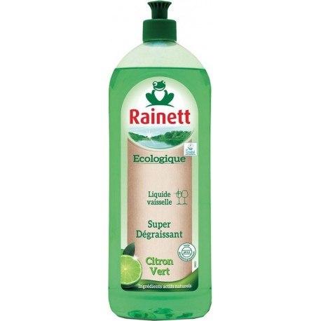 Rainett Écologique Liquide Vaisselle Super Dégraissant au Citron Vert 750ml  (lot de 8) 