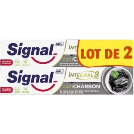 SIGNAL Dentifrice Elements Charbon Blancheur & Detox 2x75ml x2 tubes 75ml 150ml