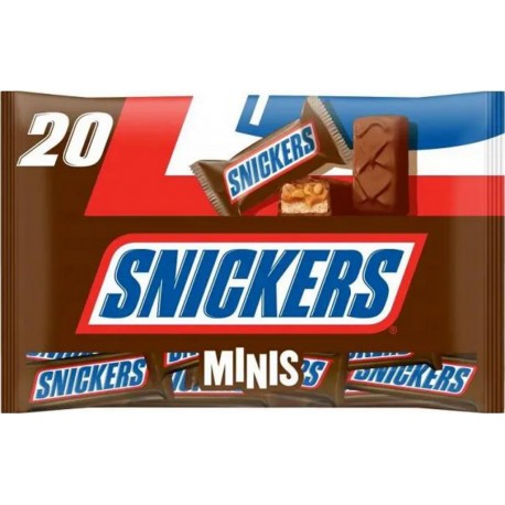 SNICKERS Mini barres chocolatées aux cacahuètes grillées et caramel x20 403g