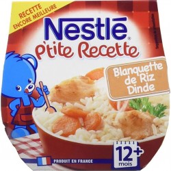 Nestlé P’tite Recette Blanquette de Riz Dinde (+12 mois) par 2 pots de 200g (lot de 6 soit 12 pots)