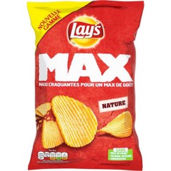 Lay's Lay’s Chips Max Maxi Craquantes pour un Max de Goût Nature 120g (lot de 6)
