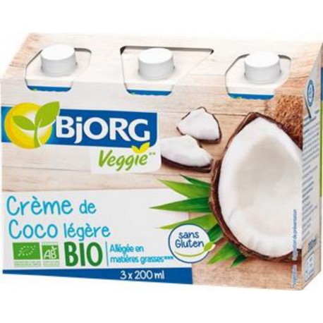 Bjorg Crème de coco légère bio - 3x200ml