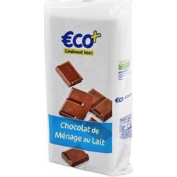 Tablette chocolat au lait Eco+ Ménage 5x100g