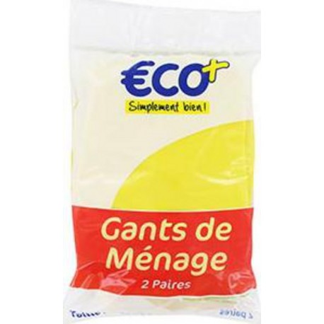 Gants de ménage Eco+ Réutilisable taille L x2