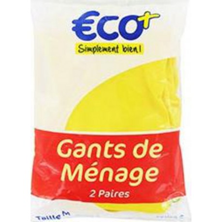 Gants de ménage Eco+ Réutilisable taille M x2