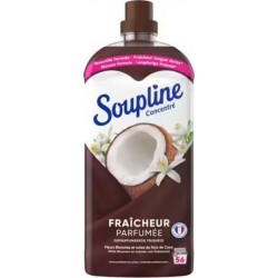 SOUPLINE Adoucissant Concentré parfum Coco, fraîcheur parfumée aux huiles essentielles x52 1,2L