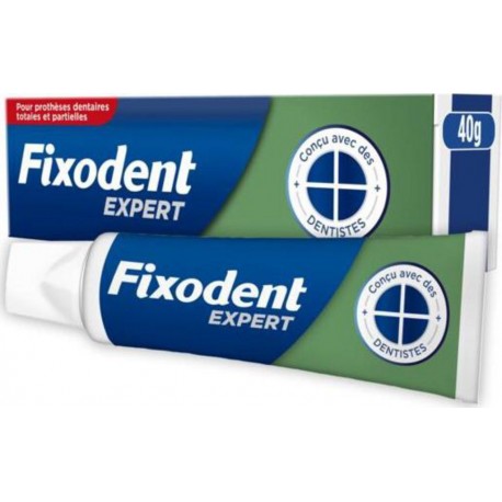 FIXODENT EXPERT Crème adhésive Pour Prothèses Dentaires goût Menthe 40g