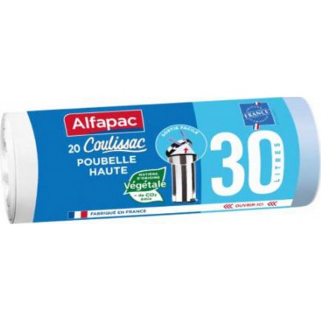 Alfapac Sacs poubelles hautes 30L Coulisac x20