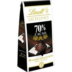 LINDT noir 70% carré dégustation Excellence 165g