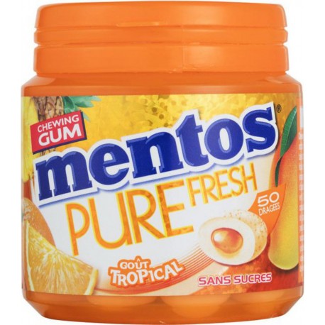 Mentos Chewing-gum Pure Fresh Tropical 50 dragées 100g