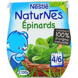 Nestlé Naturnes Épinards (dès 4/6 mois) par 2 pots de 130g (lot de 10 soit 20 pots)
