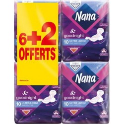 Nana Serviette ultra Goodnight x10 6+2 offerts