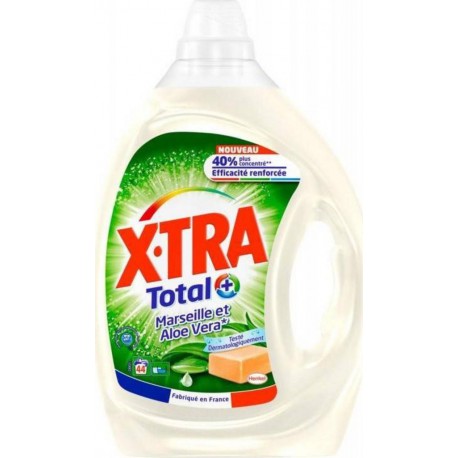 Xtra Total Lessive Marseille et Aloe Vera 2,2L (lot de 2)