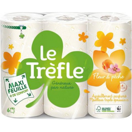 Le Trèfle Papier toilette Fleur de pêche x6