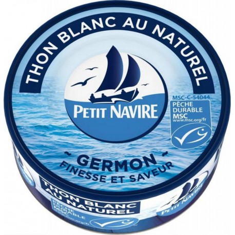 Petit Navire Thon Blanc Au Naturel Germon Finesse Et Saveur 160g (lot de 5)