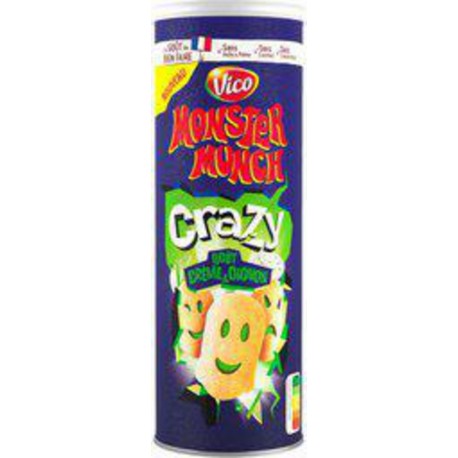 MONSTER MUNCH Chips tuiles crazy goût crème et oignon 150g