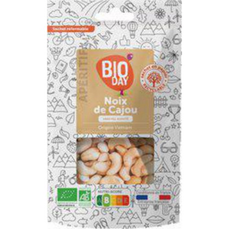 BIODAY Noix de cajou sans sel ajouté bio 250g