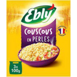 EBLY Couscous en perle sachets cuisson fabriqué en France 3x100g 300g