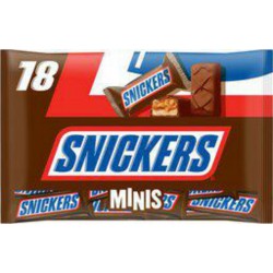 SNICKERS Mini barres chocolatées aux cacahuètes grillées et caramel x18 366g