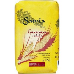 Samia Couscous Moyen de Qualité Supérieure 100% Blé Dur 1Kg (lot de 6)