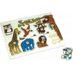 Imagin Puzzle éveil en bois Zoo 10 pièces