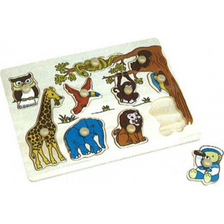 Imagin Puzzle éveil en bois Zoo 10 pièces