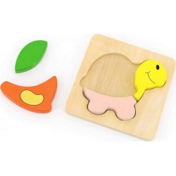 Plan Toys Puzzle à encastrement 4 pièces en bois : Tortue