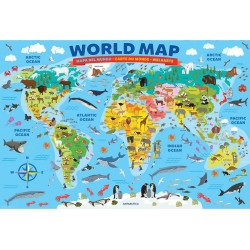 Eurographics Puzzle 100 pièces : Carte illustrée du monde