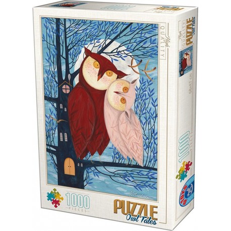 DToys Puzzle 1000 pièces : Owl Tales : Couple de hiboux