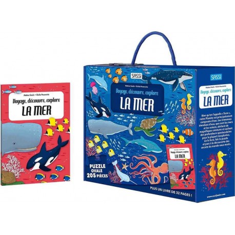 SASSI JUNIOR Puzzle & Livre Voyage, découvre, explore, La mer Sassi Junior