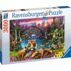 RAVENSBURGER Puzzle 3000 pièces Tigres au lagon