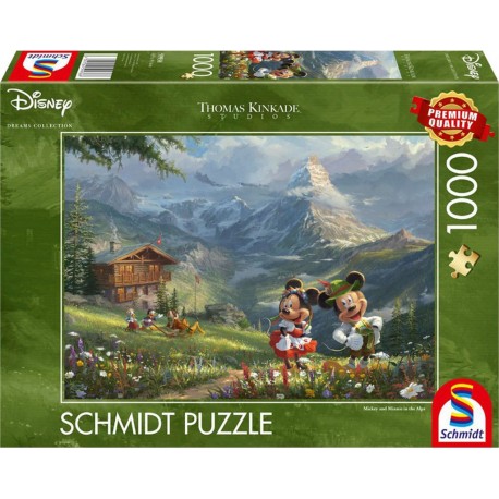 Schmidt Puzzle 1000 pièces Mickey & Minnie dans les alpes