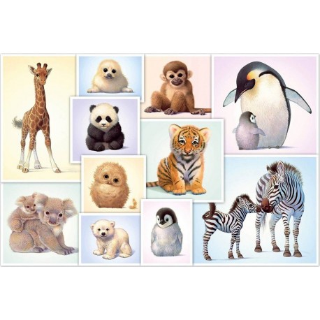 Schmidt Puzzle 200 pièces : Bébés animaux sauvages