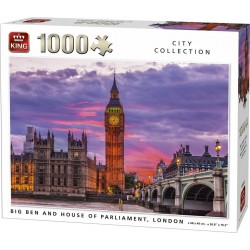 King Puzzles Puzzle 1000 pièces City Collection : Big Ben et Le palais de Westminster, Londres