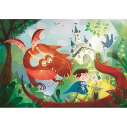 CLEMENTONI Puzzle 180 pièces Supercolor : Château et dragon