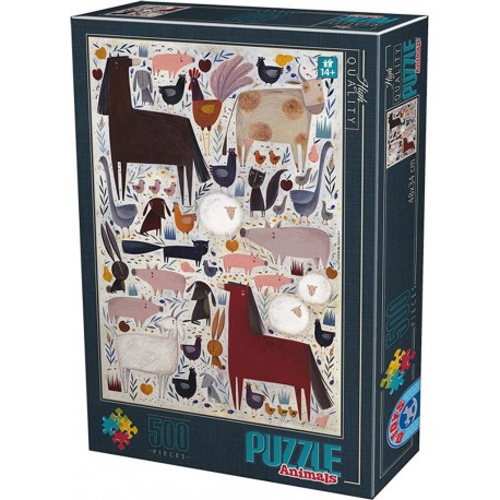 DToys Puzzle 500 pièces : Animaux de la Ferme, Kurti Andrea