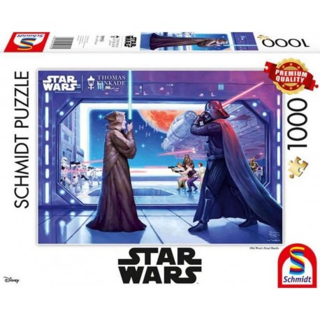 Schmidt Puzzle 1000 pièces Star Wars : Thomas Kinkade : La bataille finale d'Obi Wan