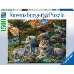 RAVENSBURGER Puzzle 1500 p Loups au printemps