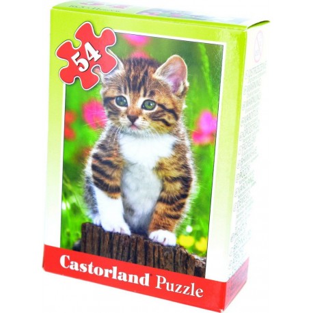 Castorland Puzzle 54 pièces : Mini puzzle : Chaton sur une souche