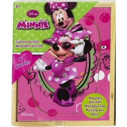 Coffret de 4 puzzle de 4 pieces Minnie en bois enfant