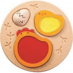 Plan Toys Puzzle à encastrement en bois Poule-Oeuf : Le Toucher