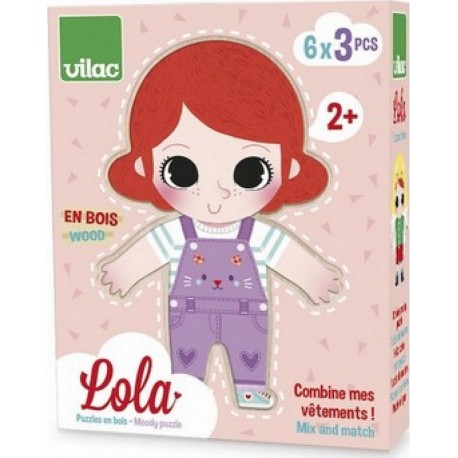 Vilac Lola a habiller Puzzle 3 pieces en bois