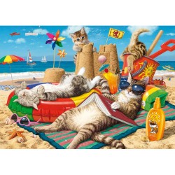 Trefl Puzzle 1011 pièces : Hidden Shapes : Vacances de chat