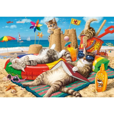 Trefl Puzzle 1011 pièces : Hidden Shapes : Vacances de chat