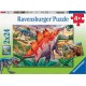 RAVENSBURGER Puzzle 2x24 piece mammouths et dinosaures