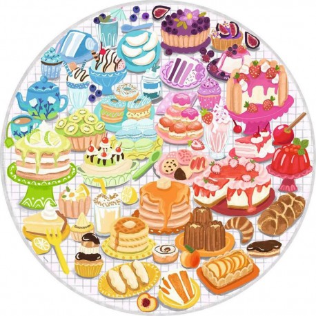 RAVENSBURGER Puzzle Rond 500 pièces : Circle Of Colors : Desserts