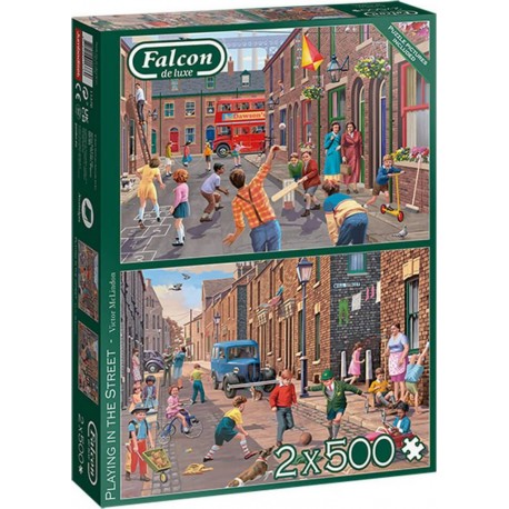 Puzzles 2 x 500 pièces : Jouer dans la rue