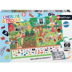 Nathan Puzzle cherche et trouve 60 pieces au jardin