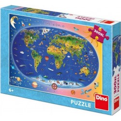 DINO Puzzle 300 pièces : Carte du monde