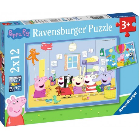 RAVENSBURGER Puzzles 2x12 pièces Les aventures de Peppa Pig